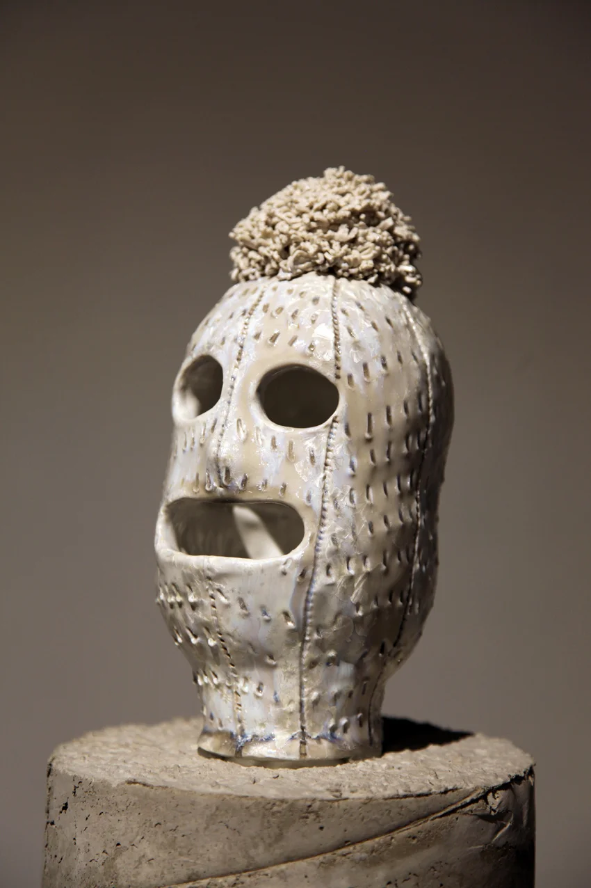 Crystal, Krystal, Cristal, Kristal, Kristol, Krystle, Kristle (5 of 7) (2015) Crystalline glaze on porcelain, cement, 4 x 4.5 x 9 inches  