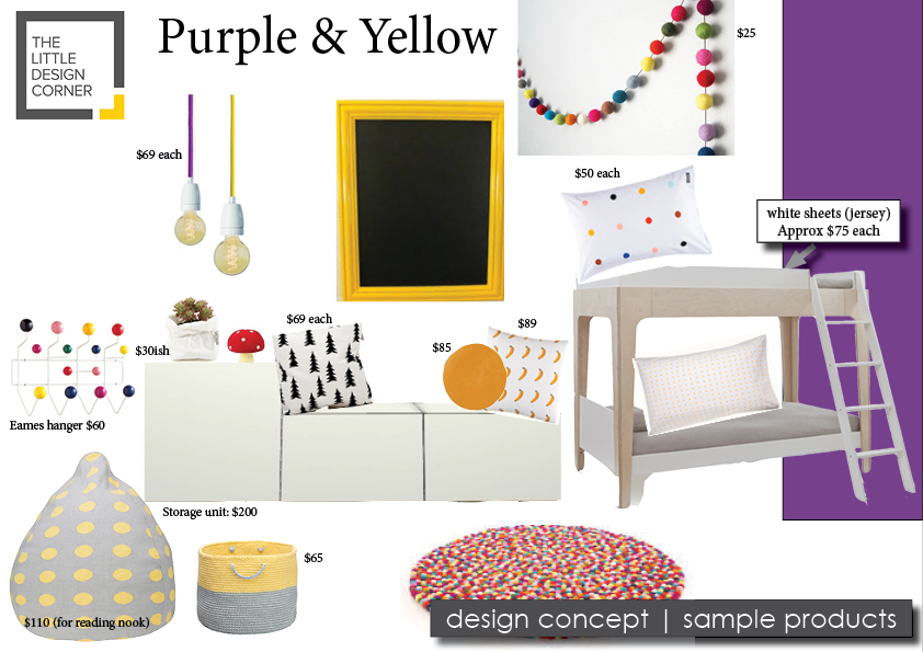 The original design concept for Eva and Izzy's room