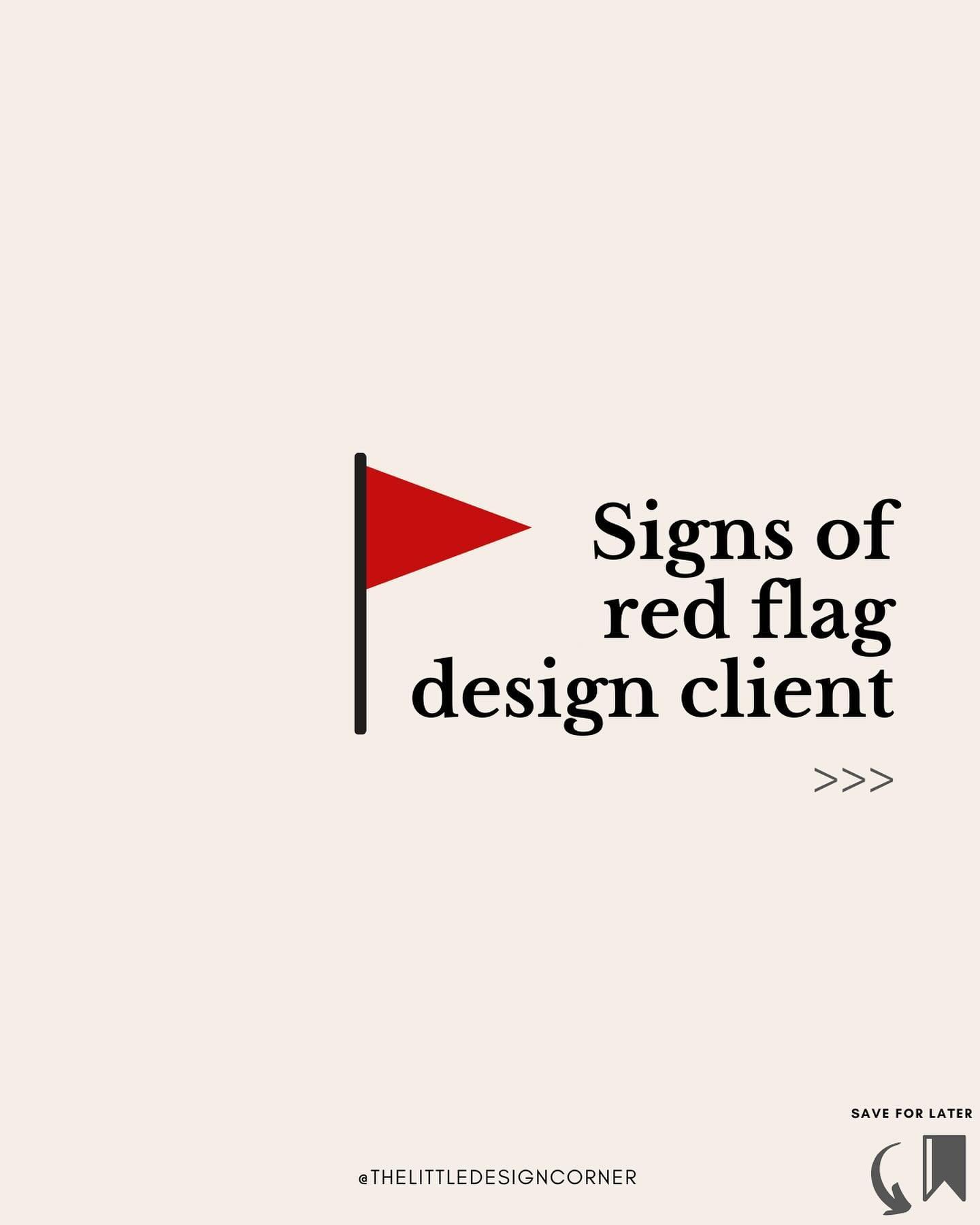 Not all clients are worth it!!! Here are some red flags to look out for 🚩⬇️

Remember that this is YOUR business and YOUR sanity. Don&rsquo;t feel you have to take on every client.

If something feels off during an initial meeting or you hear them s
