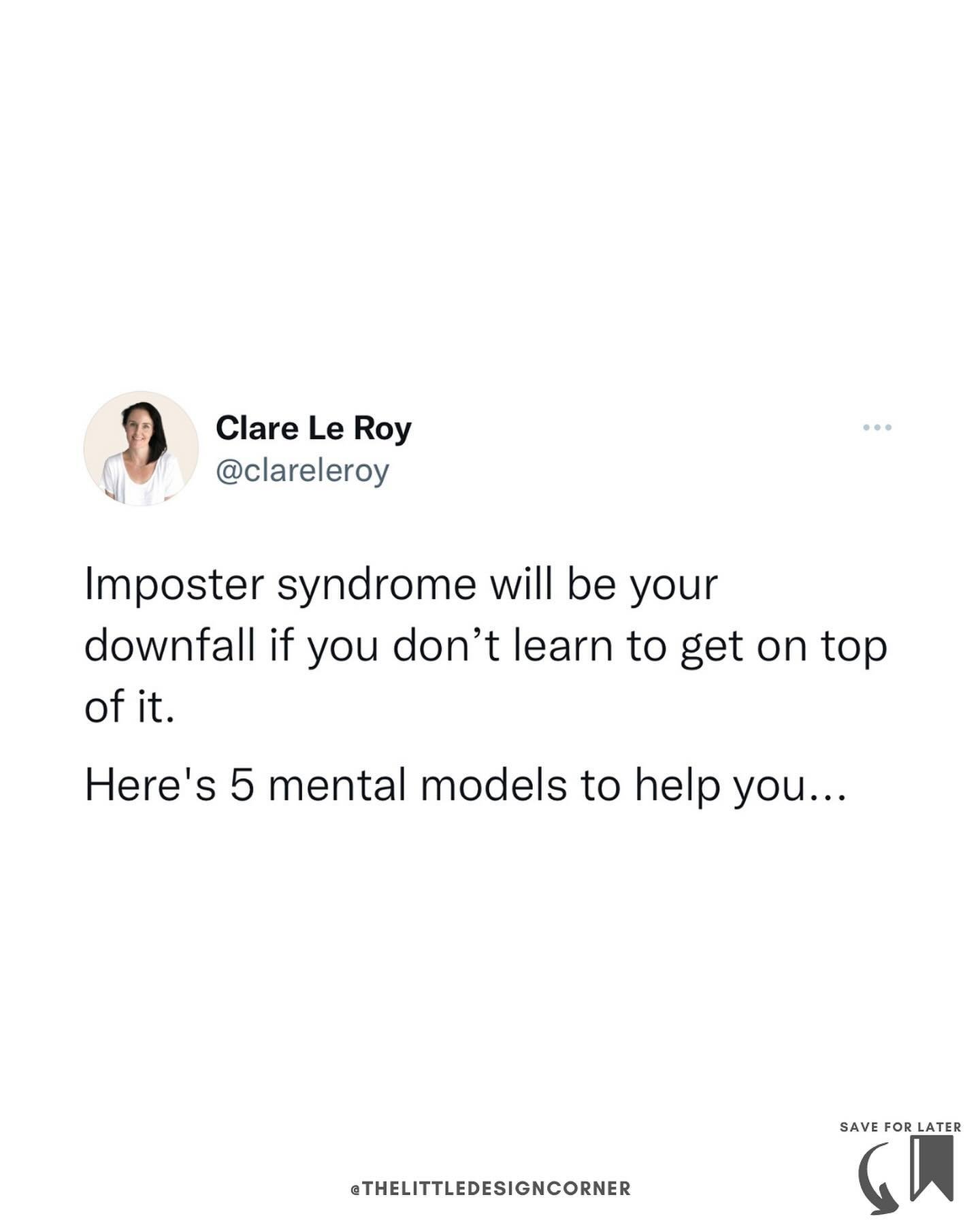 Here are some mental frameworks that have helped me deal with imposter syndrome over the years. ⬇️

If you&rsquo;ve been trying to build something new or put yourself out in the world then the chances are you&rsquo;ve stumbled across feelings of impo