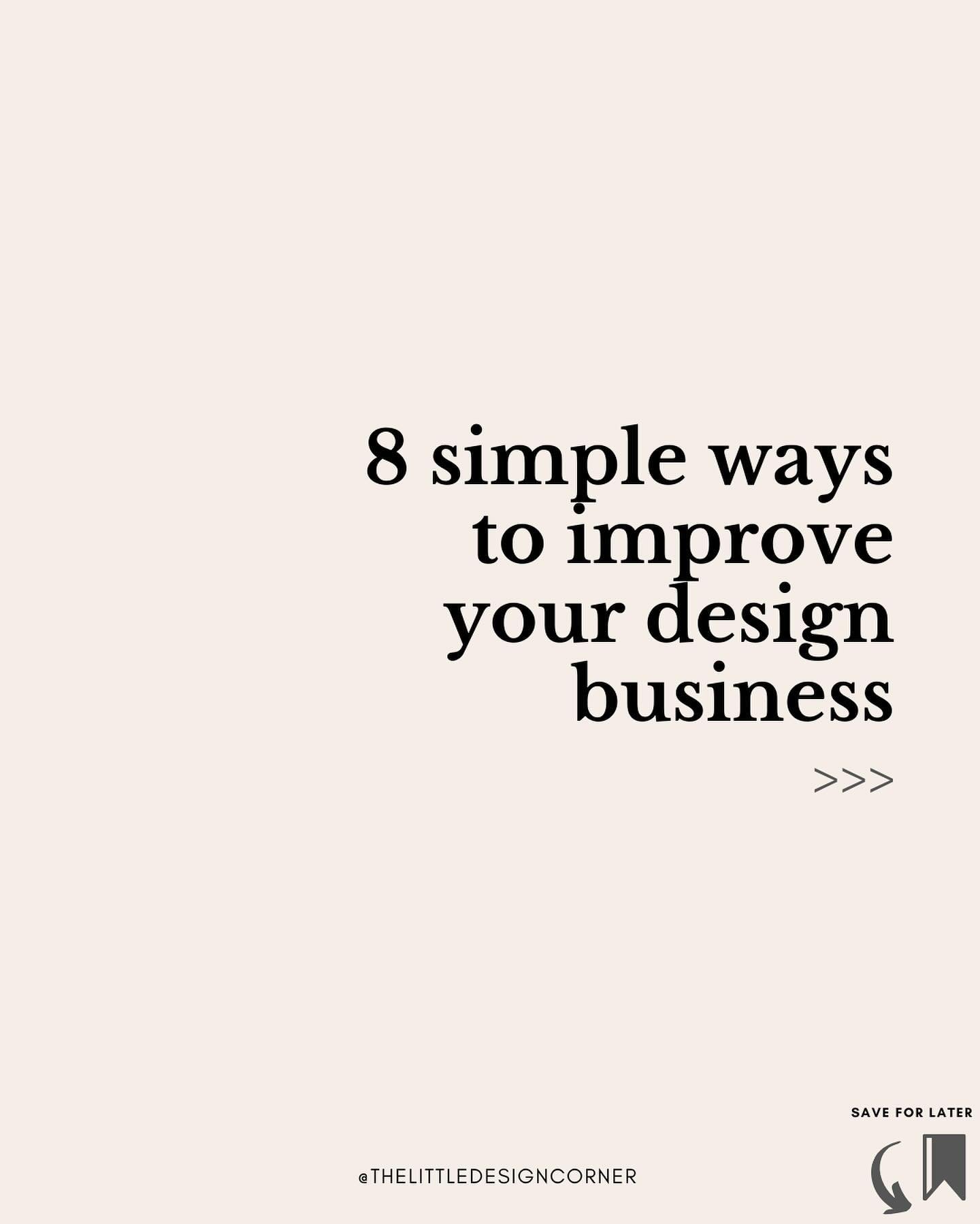 Here are 8 simple, strategic updates to make to your design business today [SWIPE &gt;&gt;&gt;]

💾 Remember to SAVE this for when you might need it

Also - if you&rsquo;re new here&hellip;

👋 Follow me&nbsp;@thelittledesigncorner&nbsp;and binge all