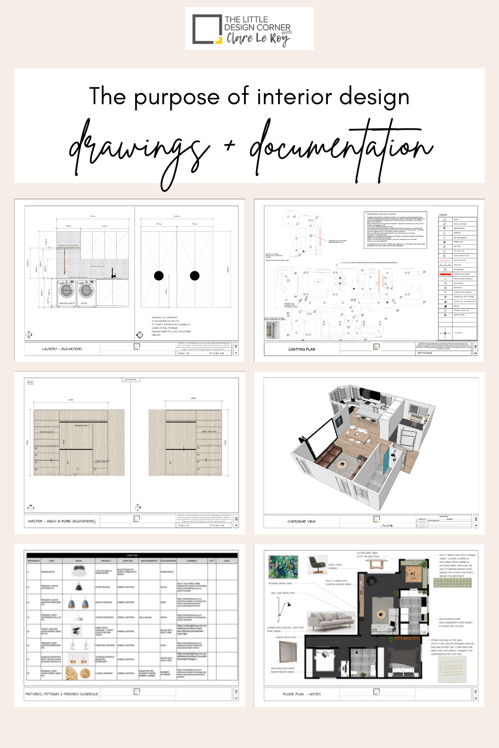 The purpose of interior design drawings and documentation