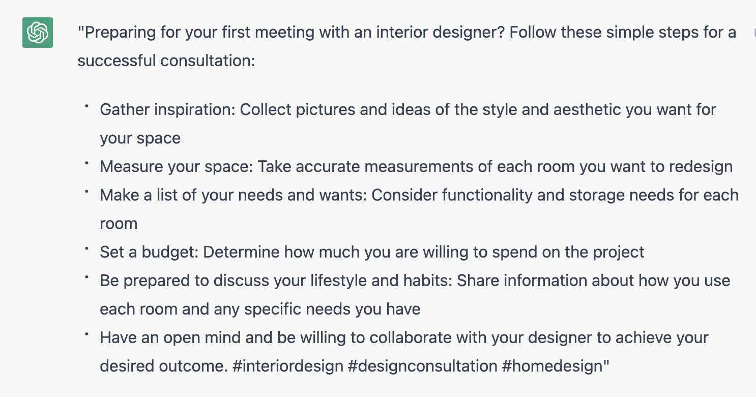 How to use ChatGPT in your interior design business – The Little Design ...