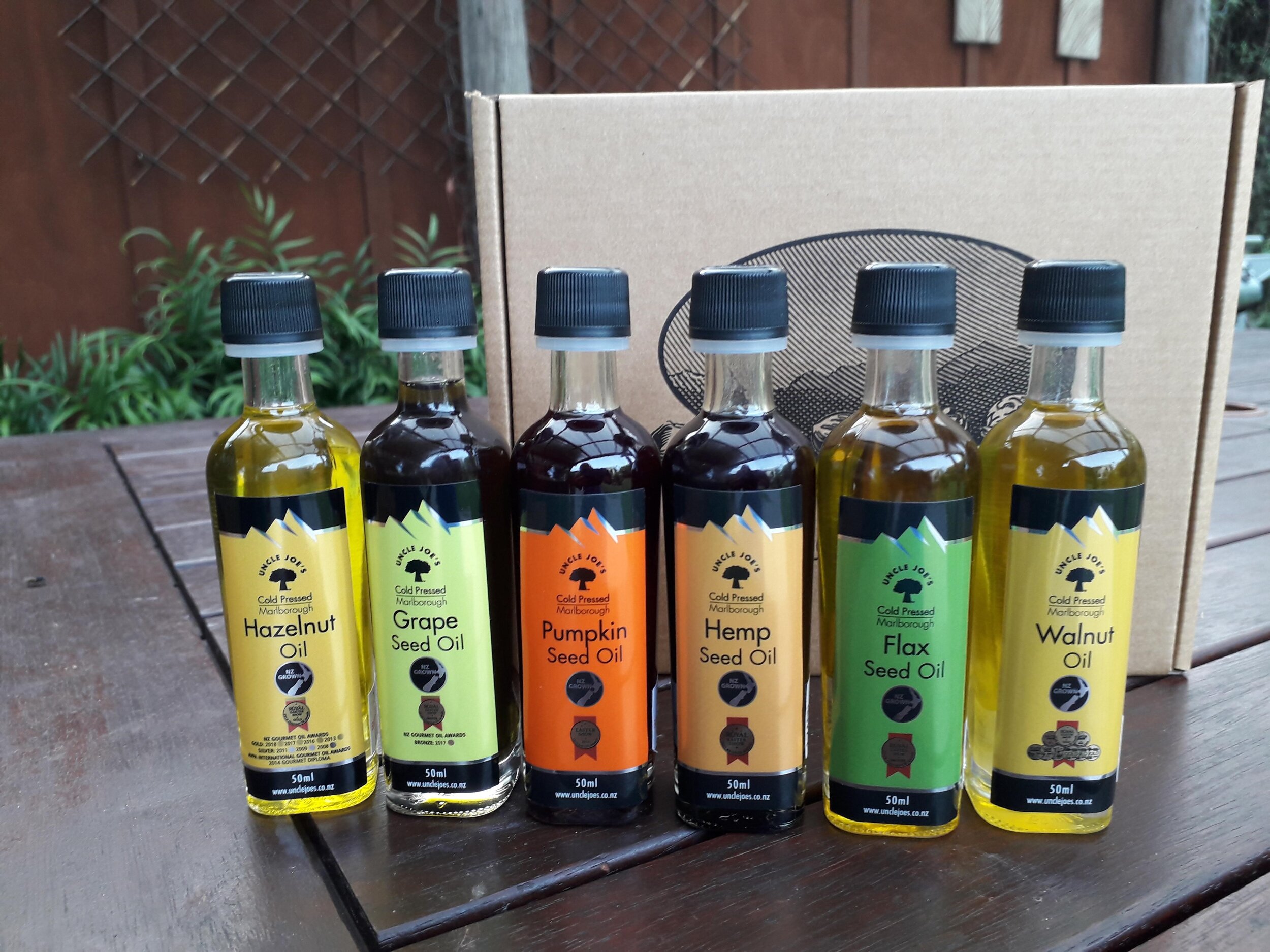 Uncle Joes gift box of oils.