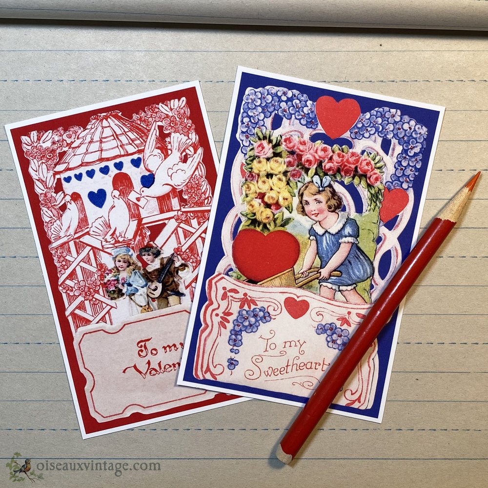 Grandma's Valentine's Day Cards - Digital Download to Print at Home —  Oiseaux Vintage Paperie