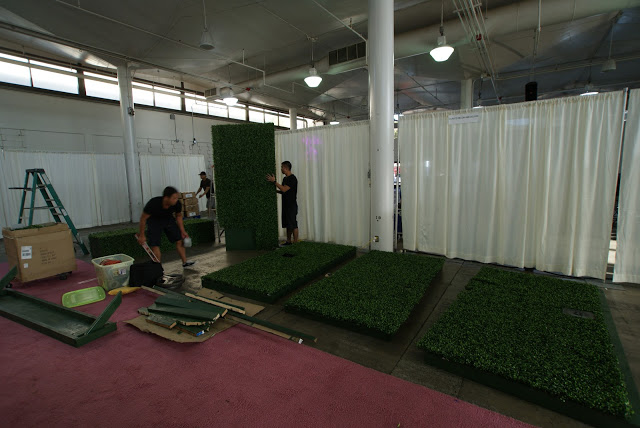 Booth setup...bright and early at the Blaisdell Exhibition Center