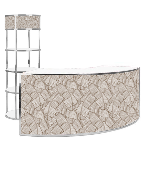 SHOWN WITH PALM GRAPHIC WRAP AND OPTIONAL CURVE SHELF