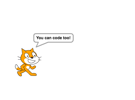 The first thing you'll see in scratch is the scratch cat