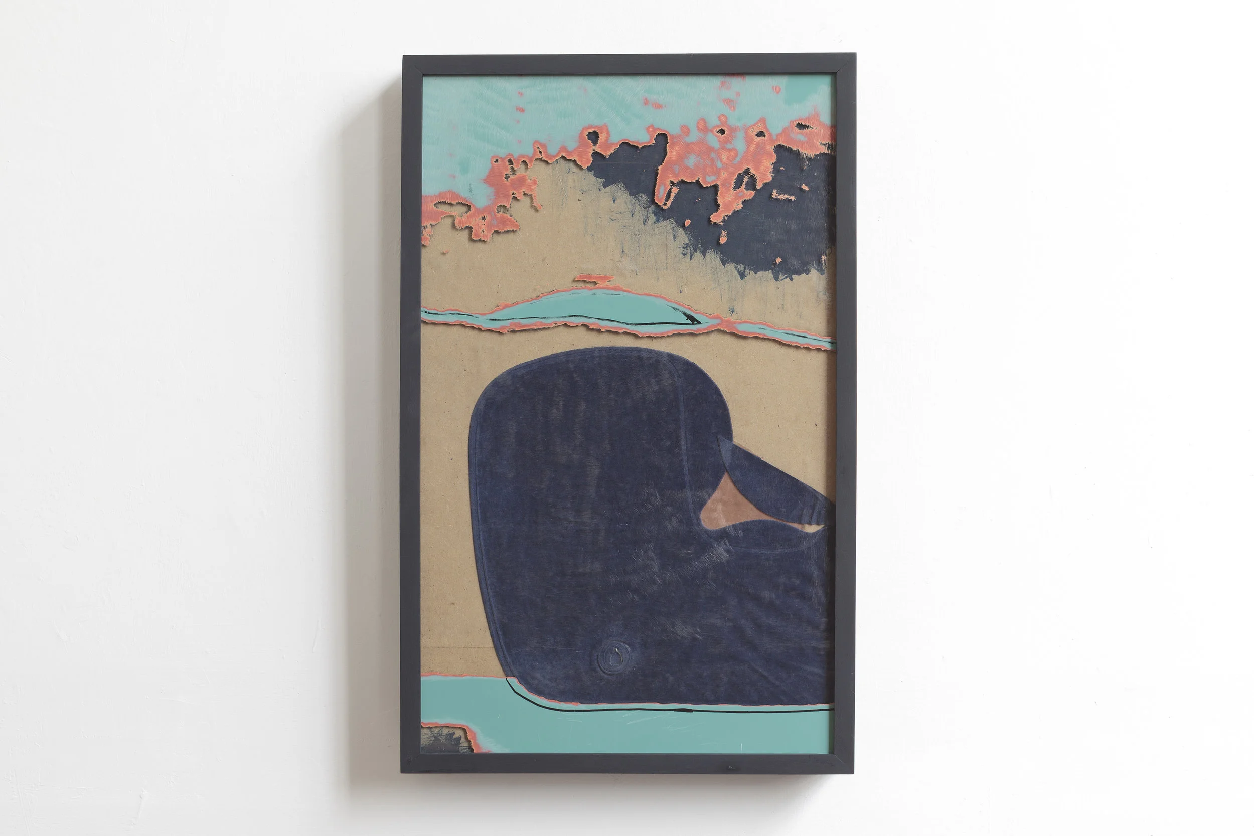 Sourse/Homage to Philip Guston 2017 - erased mirror, painting on wood, fabric and copper - cm55x43x5