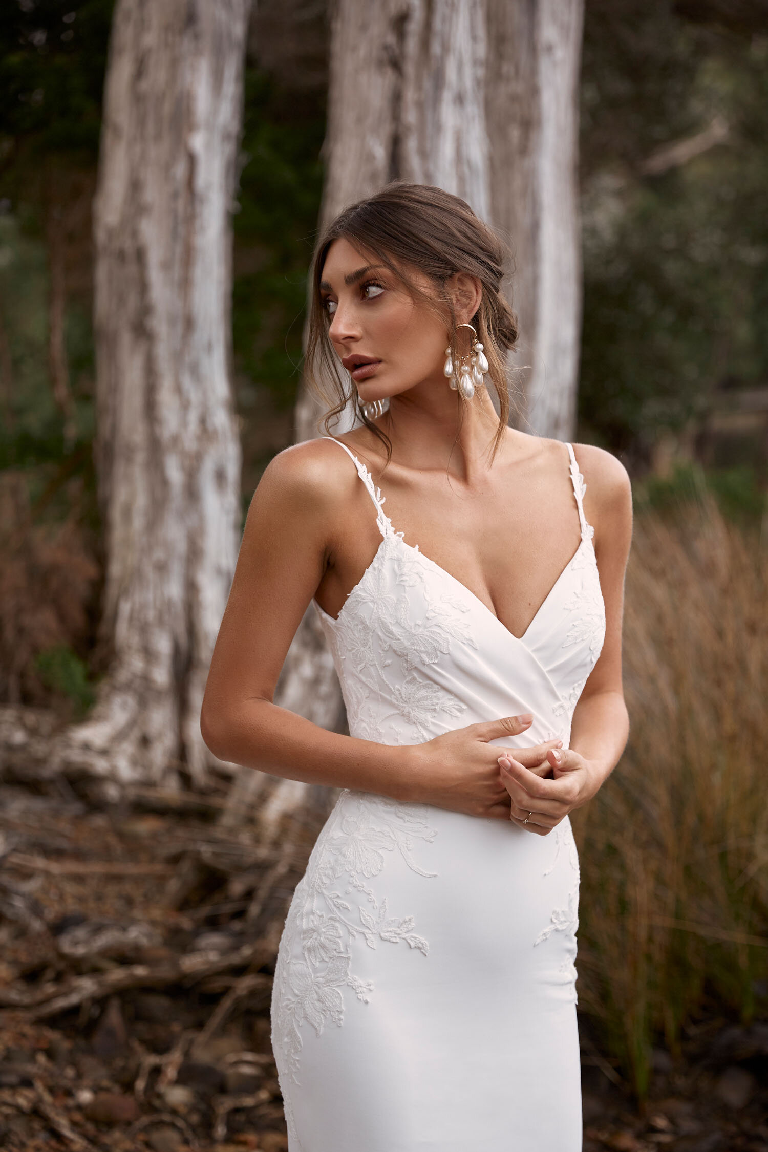 CONNOR ML20025 FULL LENGTH CREPE GOWN WITH V NECKLINE THIN STRAPS LACE APPLIQUES SCOOP BACK ZIPPER CLOSURE WEDDING DRESS MADI LANE BRIDAL 8.jpg