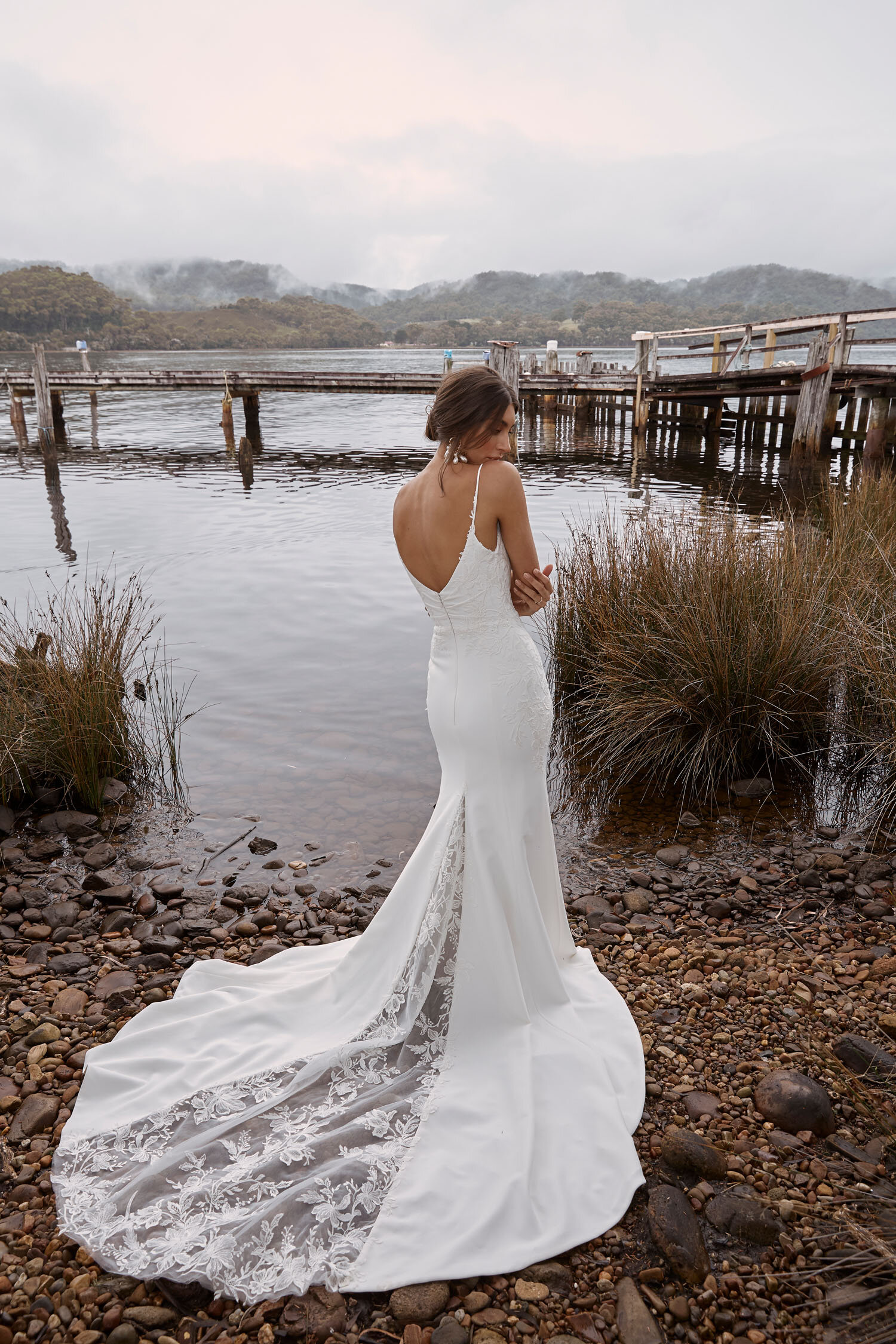 CONNOR ML20025 FULL LENGTH CREPE GOWN WITH V NECKLINE THIN STRAPS LACE APPLIQUES SCOOP BACK ZIPPER CLOSURE WEDDING DRESS MADI LANE BRIDAL 7.jpg