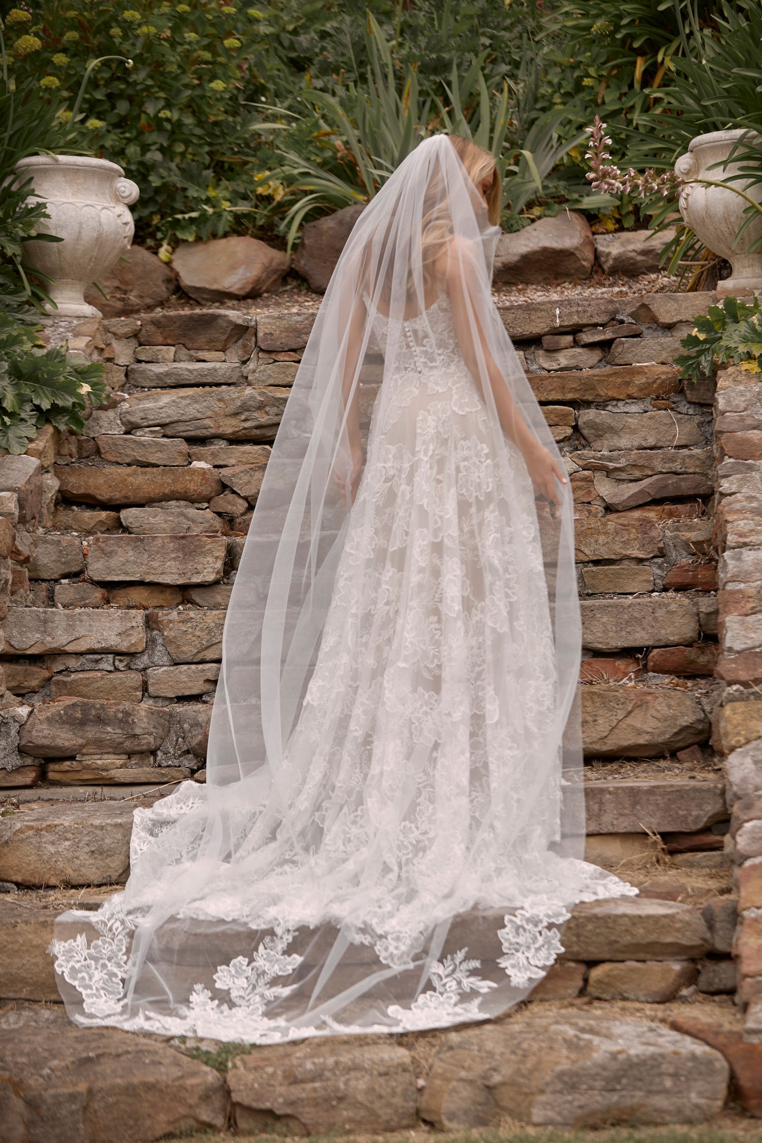 CLEO ML20026 FULL LENGTH A LINE FLORAL LACE GOWN SCOOP NECKLINE THIN STRAPS SCOOP BACK ZIPPER AND BUTTON CLOSURE MATCHING VEIL WEDDING DRESS MADI LANE BRIDAL 9.jpg