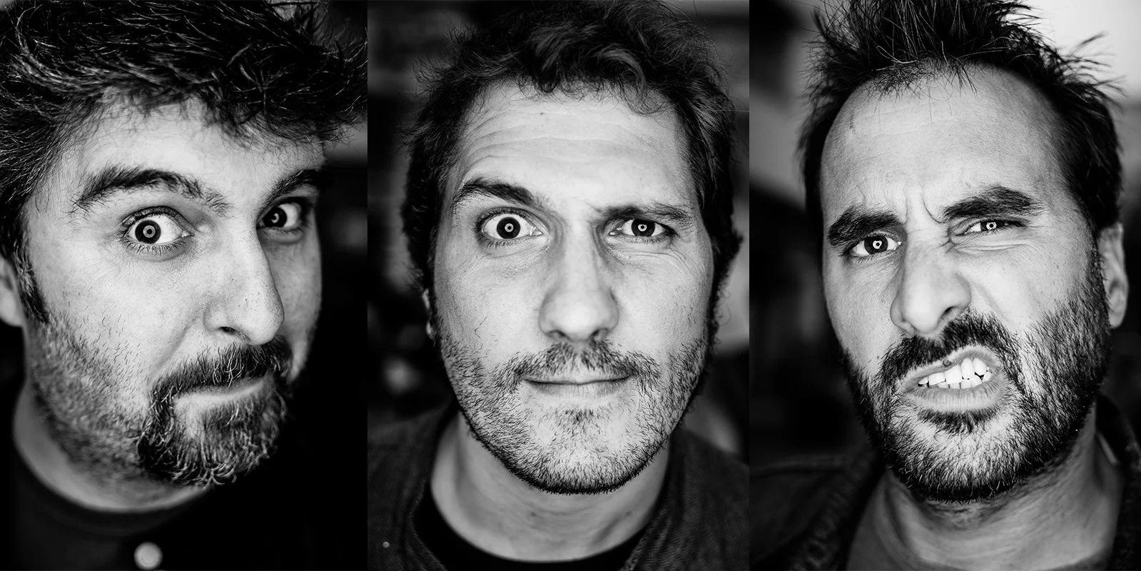 (de derecha a izquierda) - Guillermo Gutiérrez , alias “William”, potente vocalista y virtuoso guitarrista, golpea junto a la indescriptible potencia de la unidad rítmica formada por los grandes amigos y compañeros en más de once álbumes: José Miguel Gándara “Txemi” -al bajo- y Alberto Chamorro, “Koki” - a la batería.