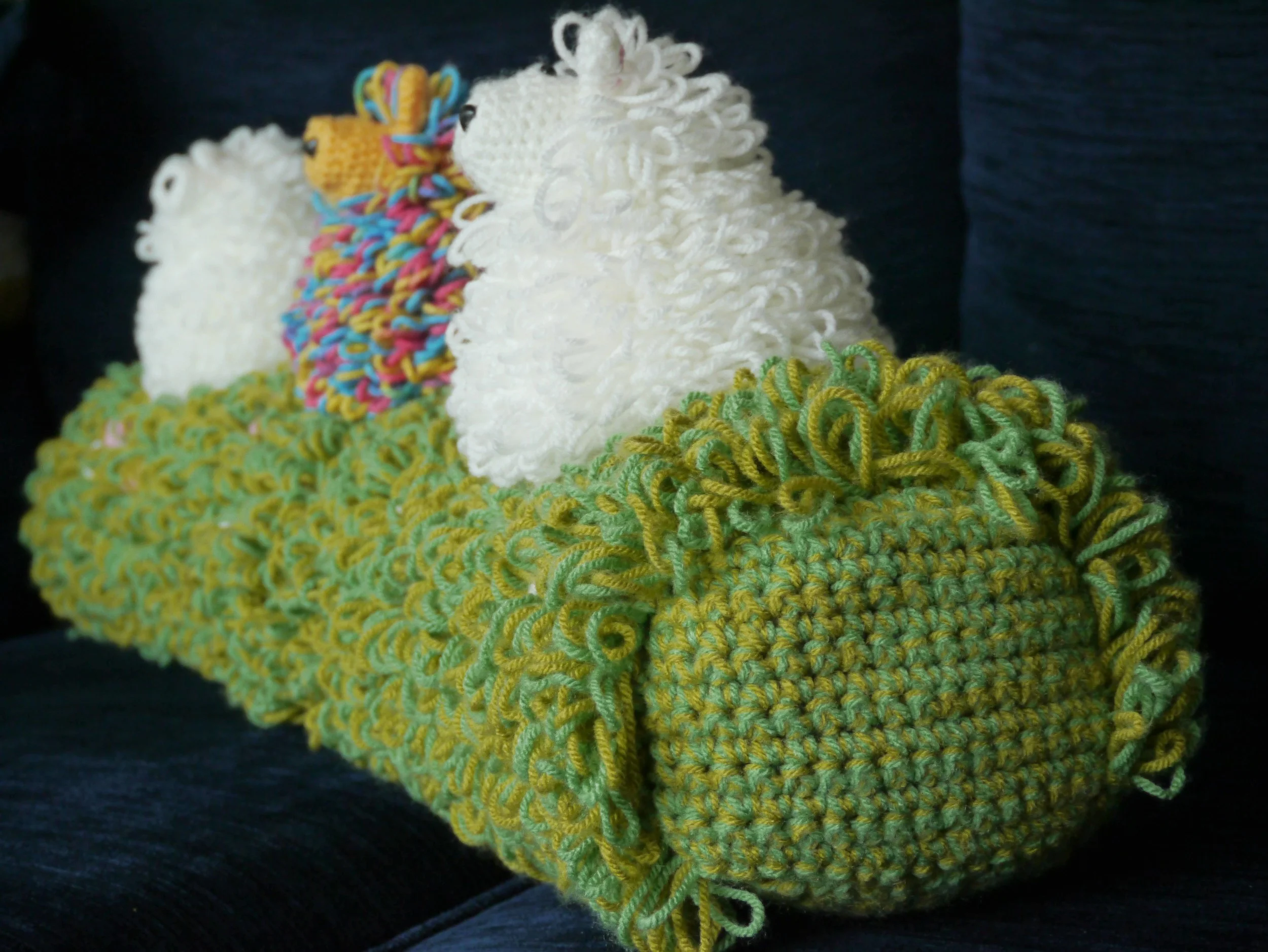 Bolster shaped meadow filled with quilt wadding