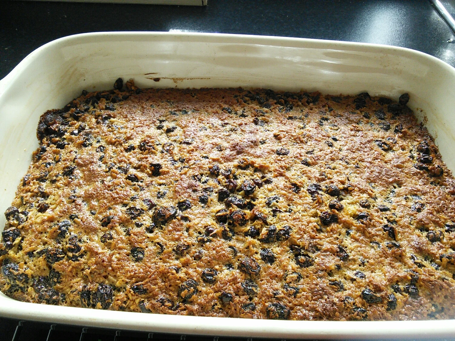 orange raisin flapjack