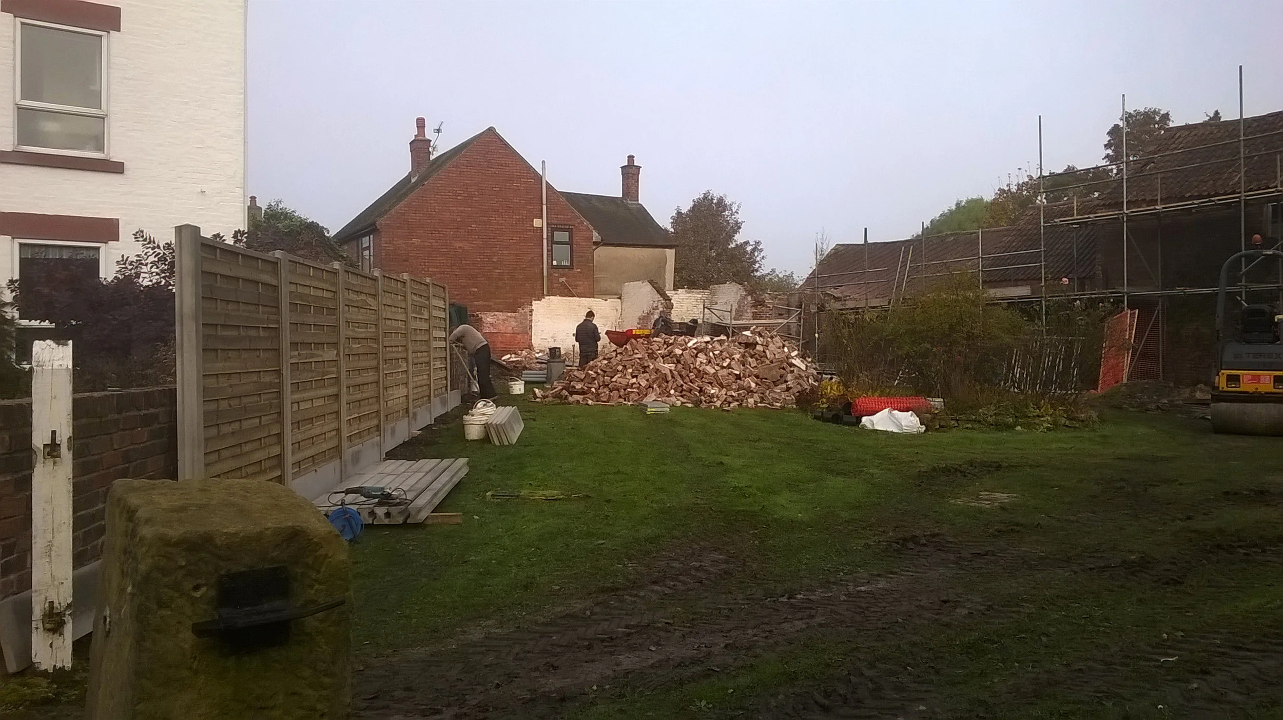 New fence between the barns and the neighbours