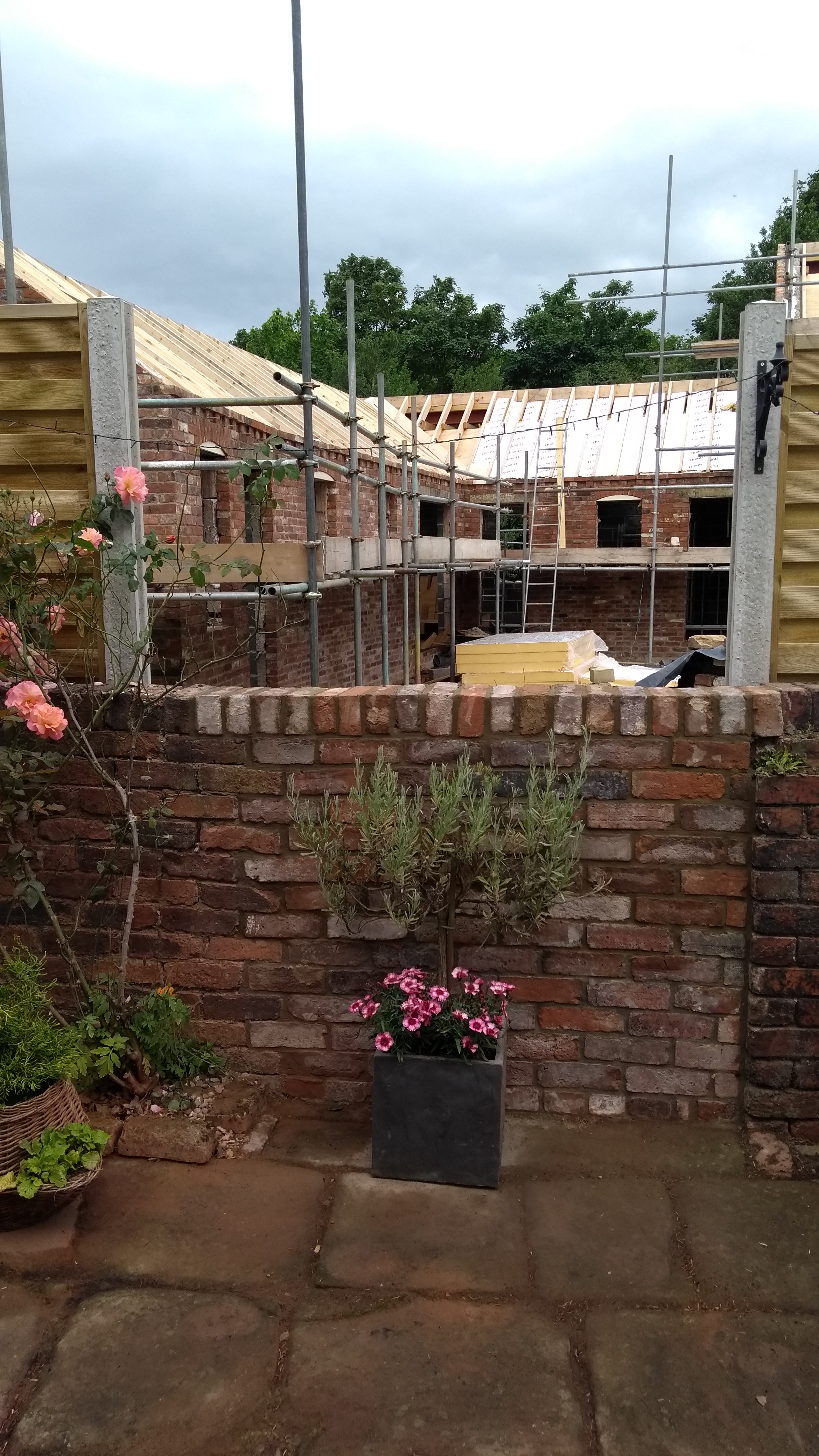 Gap in the neighbours wall bricked up