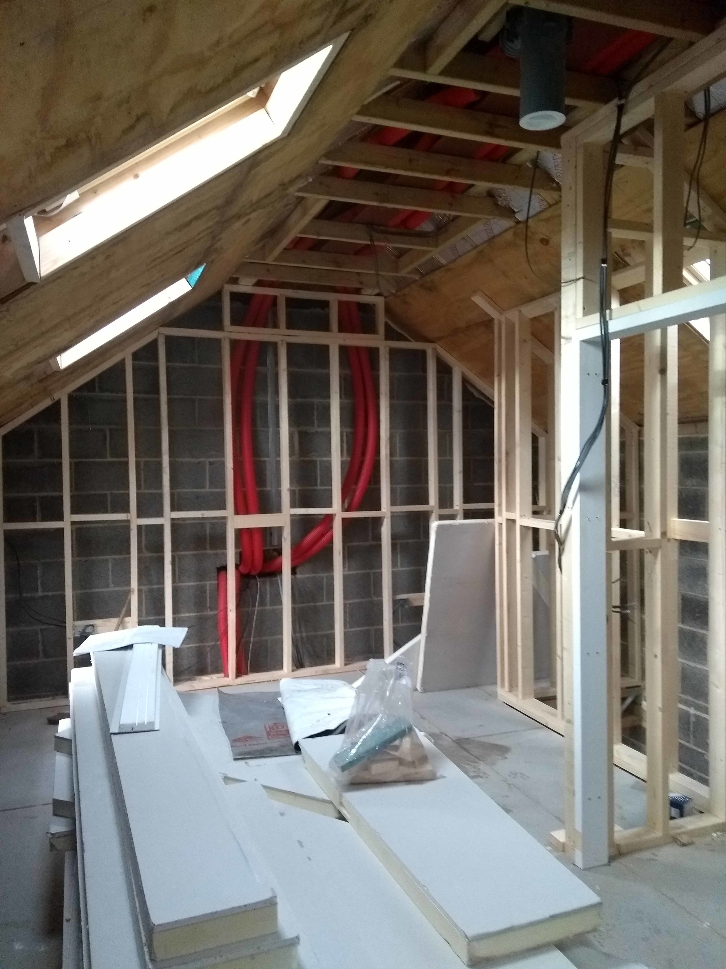 Bedroom before plaster board