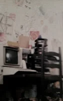 That's an antique called a "stereo" next to an Apple. Yes, my parents had to deal with me covering my room in graffiti .