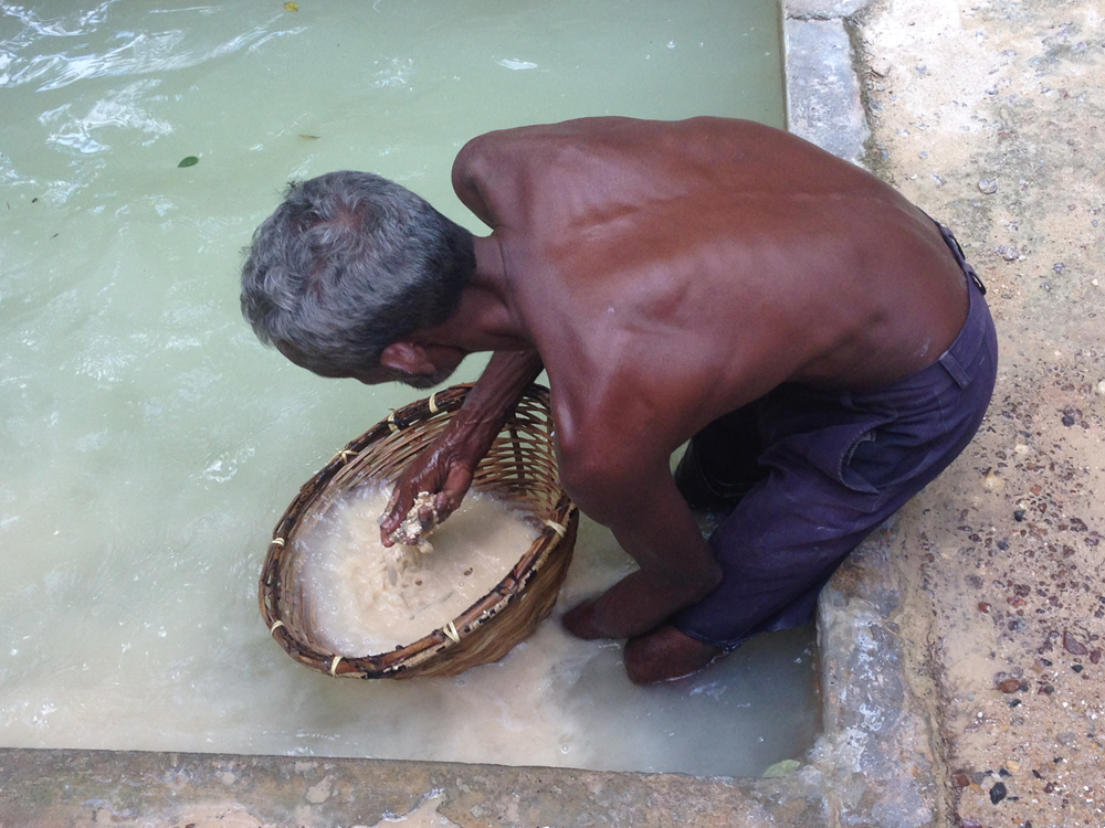 Sifting for stones