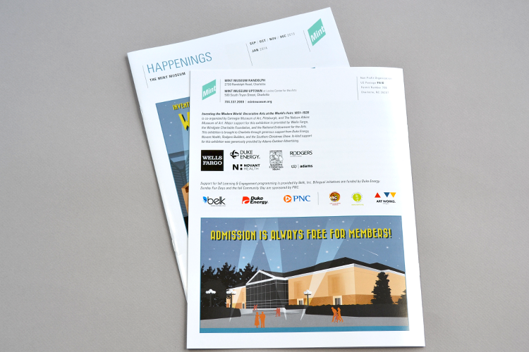  Illustration by Lori Lennon as shown in  Mint Museum  newsletter (newsletter layout by E. Frederick). 