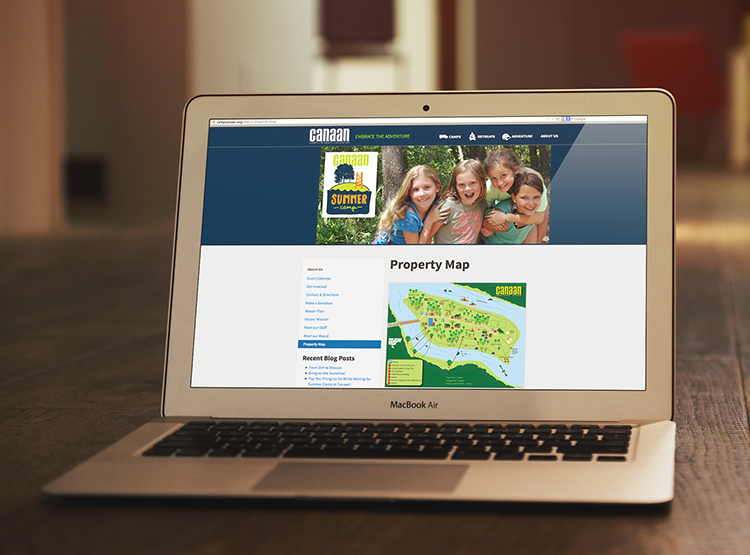  Website banner image and page featuring map. 