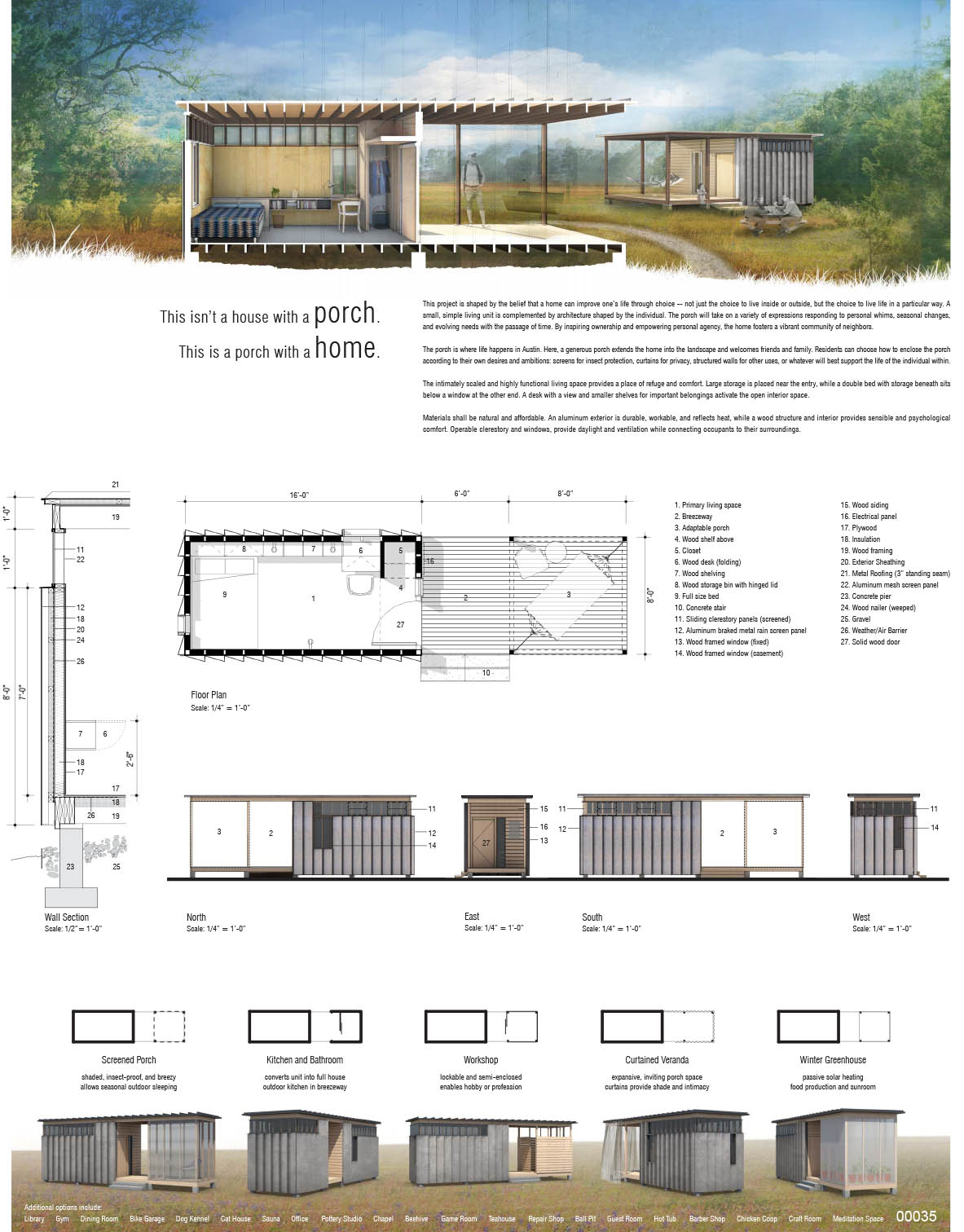 Porch with a Home