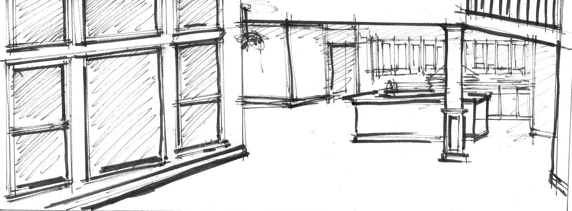 VIEW OF FAMILY RM, BREAKFAST & KITCHEN