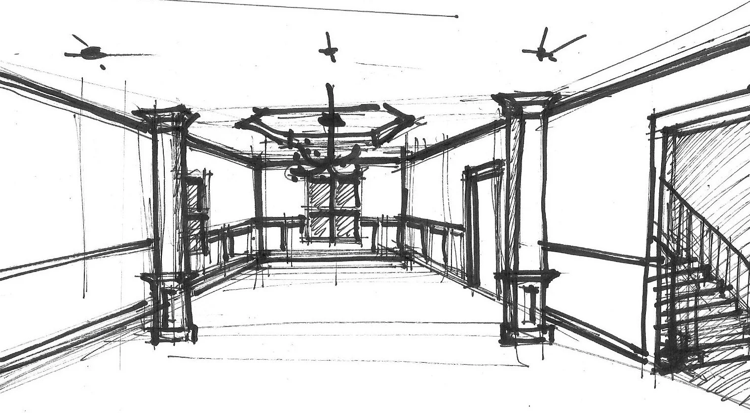 VIEW OF LIVING ROOM & DINING ROOM