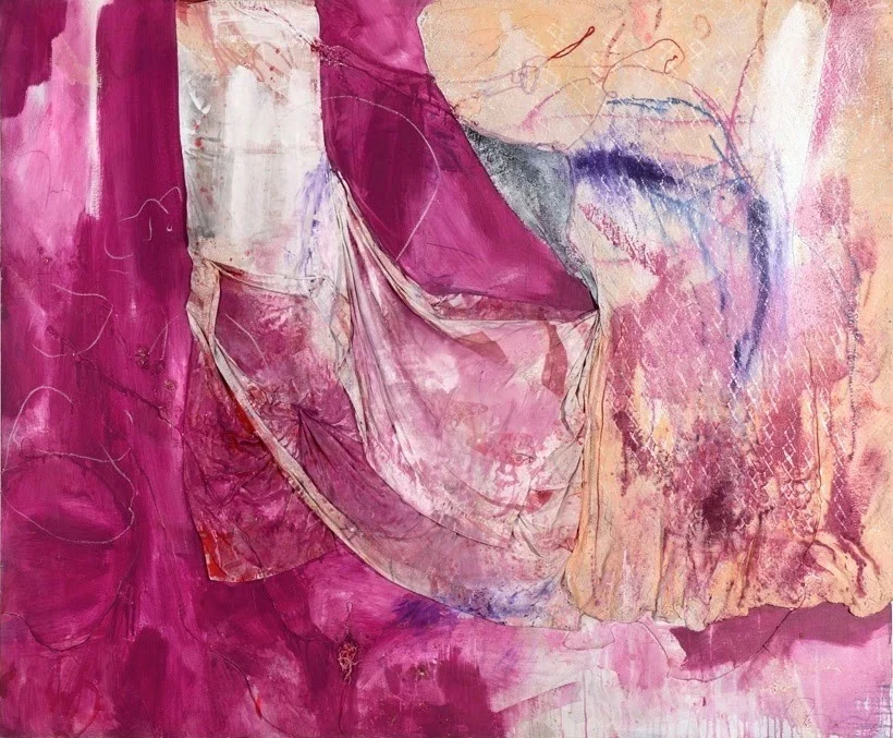 Summer Rose, 2012 Clothing, Seeds, Flowers, Acrylic, Oil on Canvas, 72" x 60"