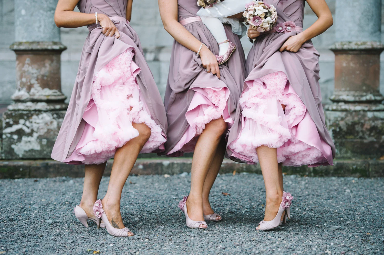 pink petticoats bridesmaid dresses