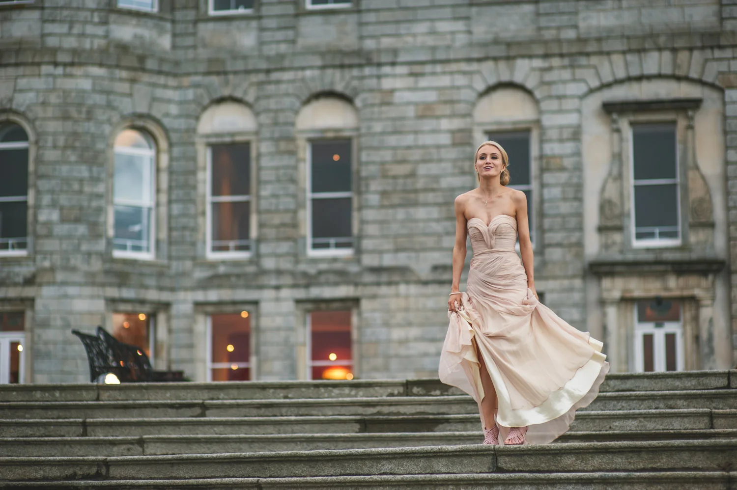 blush wedding dress