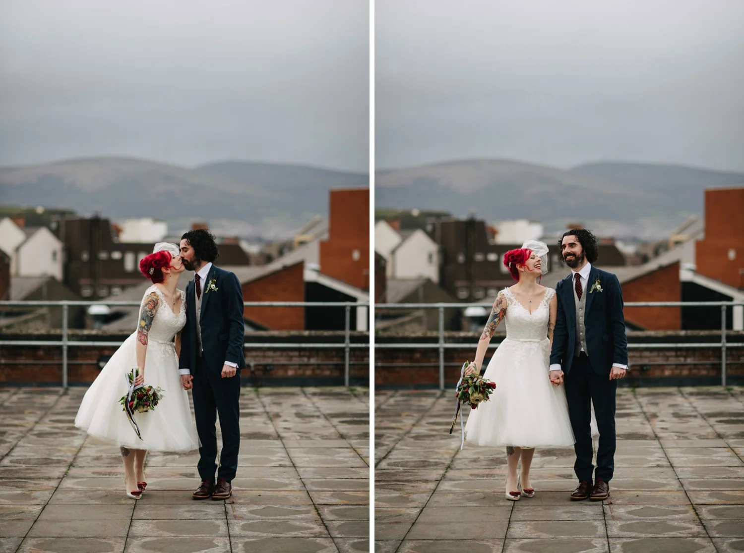  Hudson Bar and Mac Belfast Wedding Photos. Carrie Davenport and Dee McAdams. Oh Yeah Belfast. Belfast wedding photographers. Alternative wedding. NYE wedding. New Year's Eve wedding 