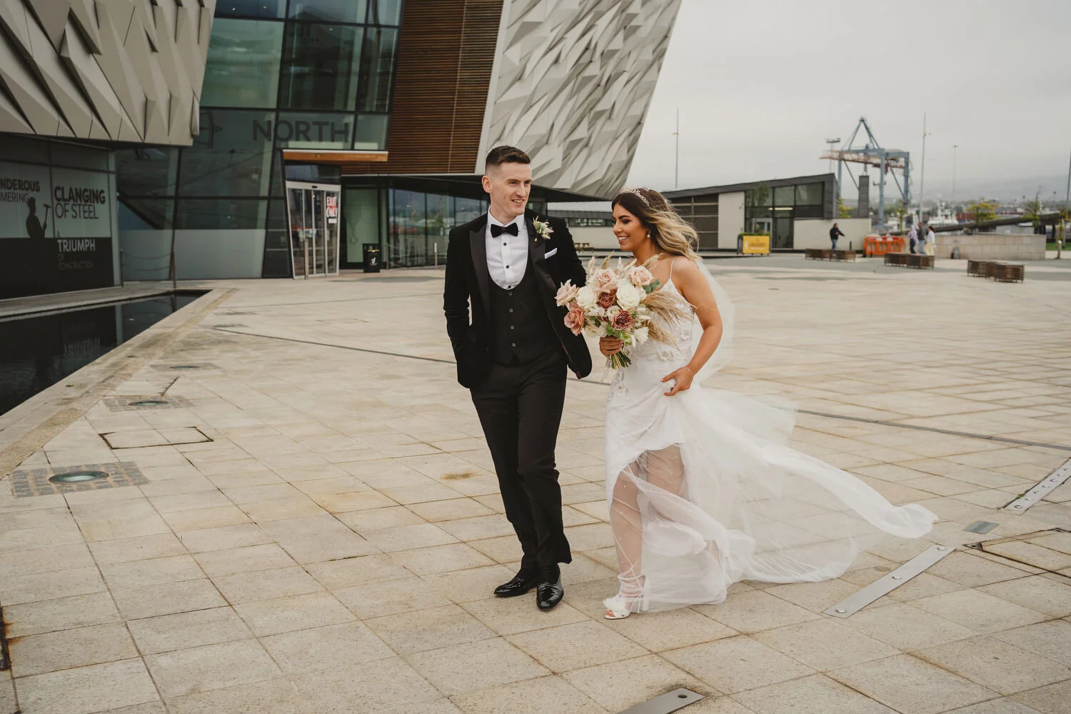  Titanic Hotel Belfast Wedding Photography photos with flowers by Floral Earth, Cakes by French Village and photos by Simple Tapestry. 