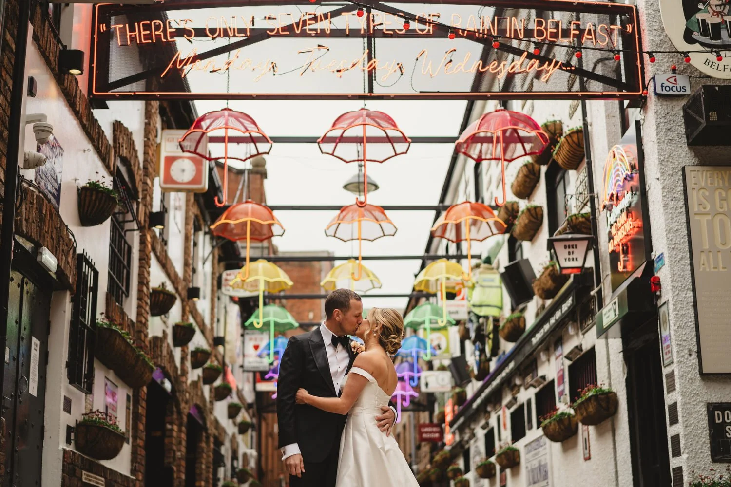  Jack McGarry and Katie Marino’s Wedding in Larchfield, Lisburn with Photographs in Belfast’s Cathedral Quarter, The Duke of York and the Merchant Hotel. Katie wore a gorgeous dress by Karen Willis Holmes, while Jack dressed in a black tie. Flowers w