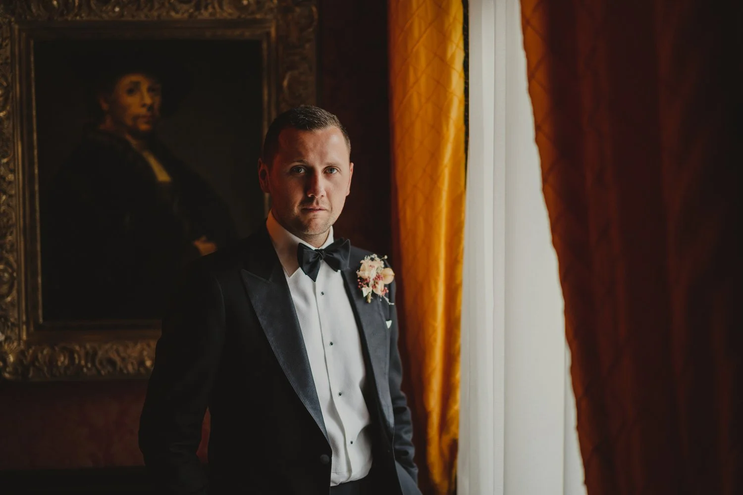  Jack McGarry and Katie Marino’s Wedding in Larchfield, Lisburn with Photographs in Belfast’s Cathedral Quarter, The Duke of York and the Merchant Hotel. Katie wore a gorgeous dress by Karen Willis Holmes, while Jack dressed in a black tie. Flowers w