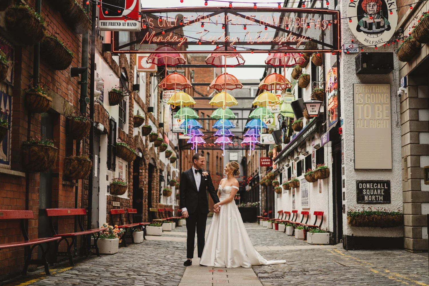  Jack McGarry and Katie Marino’s Wedding in Larchfield, Lisburn with Photographs in Belfast’s Cathedral Quarter, The Duke of York and the Merchant Hotel. Katie wore a gorgeous dress by Karen Willis Holmes, while Jack dressed in a black tie. Flowers w