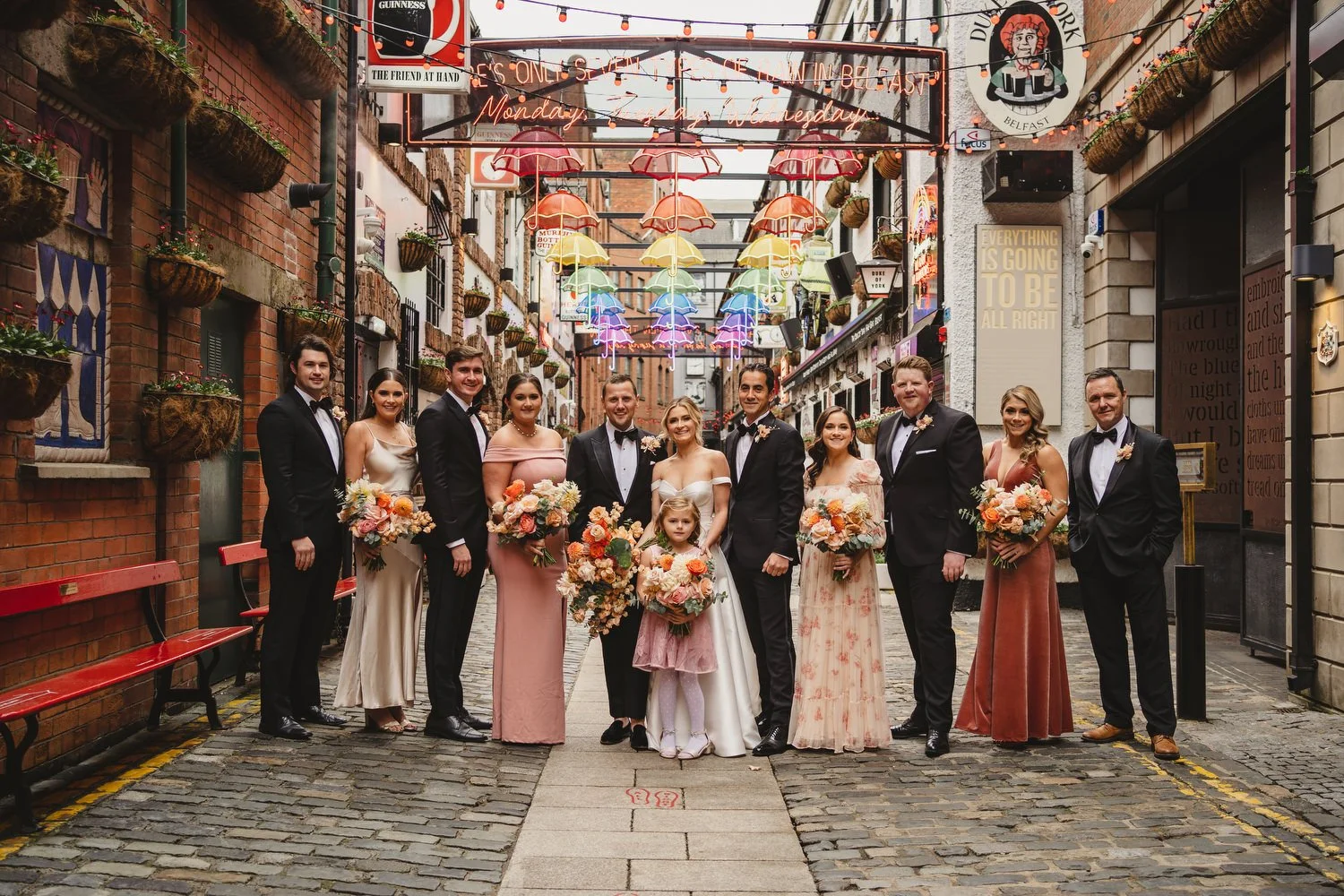  Jack McGarry and Katie Marino’s Wedding in Larchfield, Lisburn with Photographs in Belfast’s Cathedral Quarter, The Duke of York and the Merchant Hotel. Katie wore a gorgeous dress by Karen Willis Holmes, while Jack dressed in a black tie. Flowers w