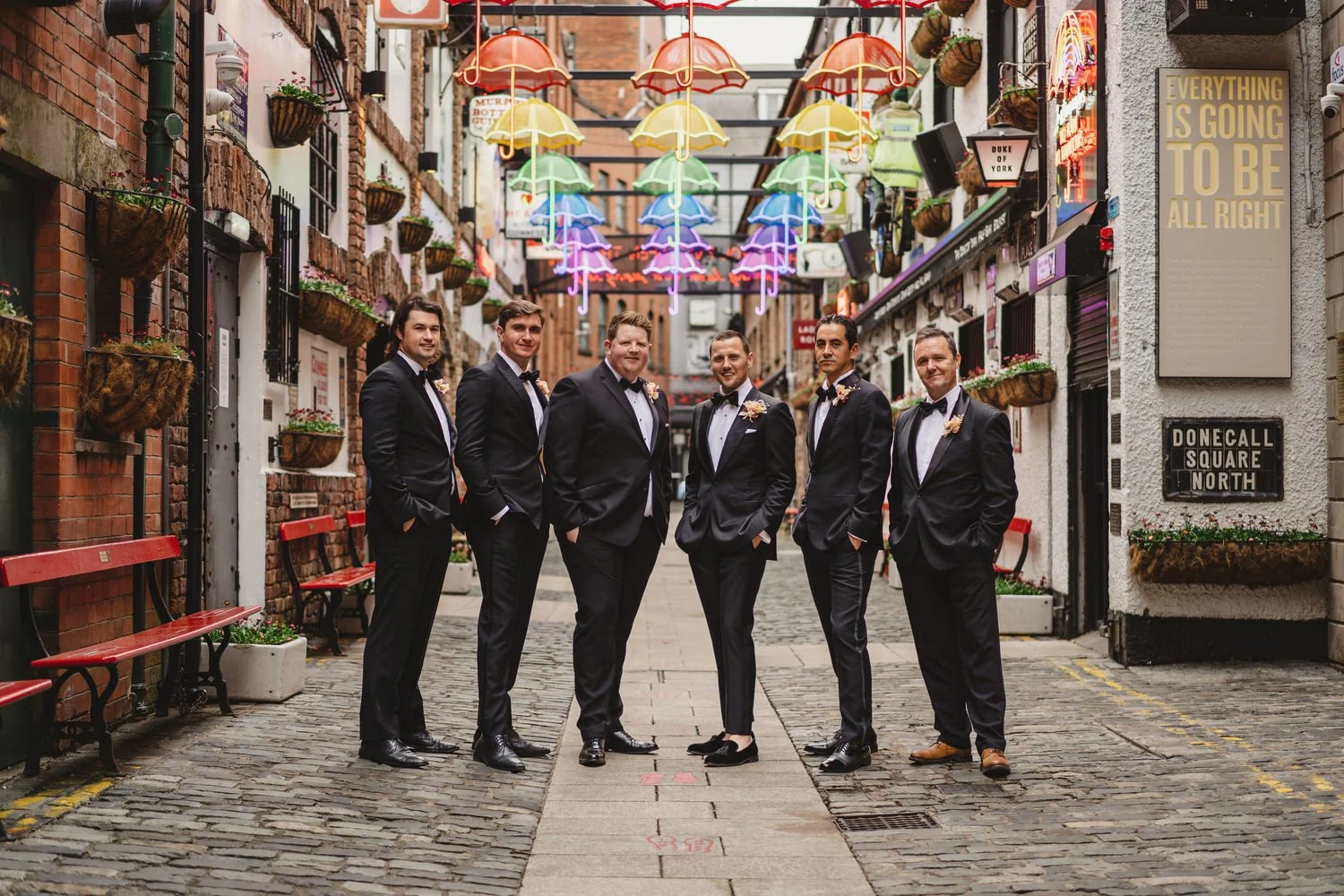  Jack McGarry and Katie Marino’s Wedding in Larchfield, Lisburn with Photographs in Belfast’s Cathedral Quarter, The Duke of York and the Merchant Hotel. Katie wore a gorgeous dress by Karen Willis Holmes, while Jack dressed in a black tie. Flowers w