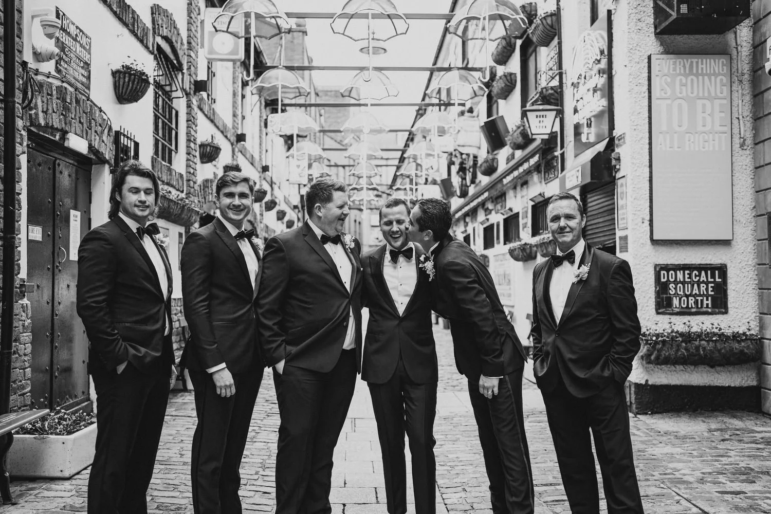  Jack McGarry and Katie Marino’s Wedding in Larchfield, Lisburn with Photographs in Belfast’s Cathedral Quarter, The Duke of York and the Merchant Hotel. Katie wore a gorgeous dress by Karen Willis Holmes, while Jack dressed in a black tie. Flowers w