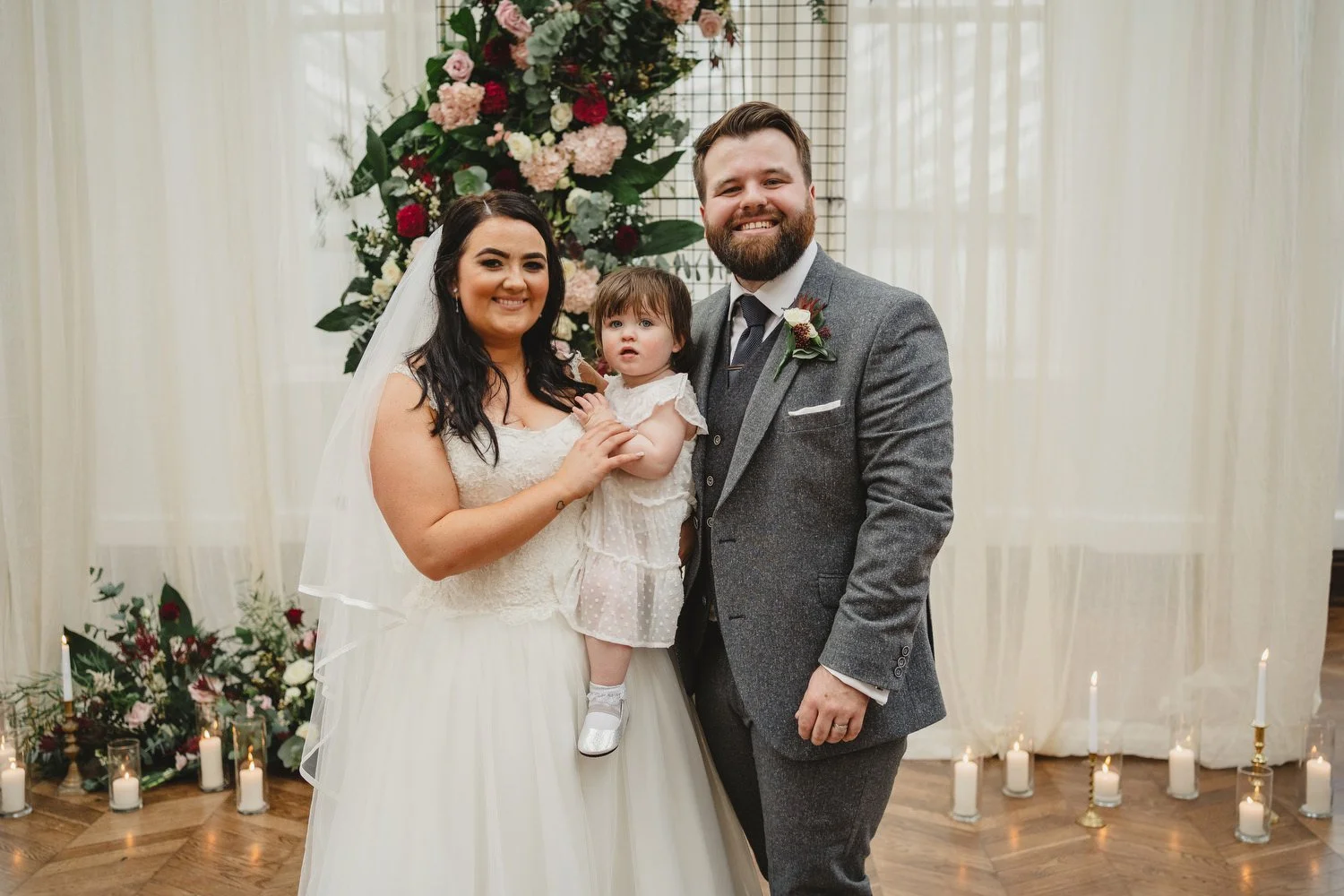  Aimee and Stephen’s humanist wedding at Titanic Hotel, Belfast with photos taken in Belfast Cathedral Quarter with avintage camper and VW beetle. 