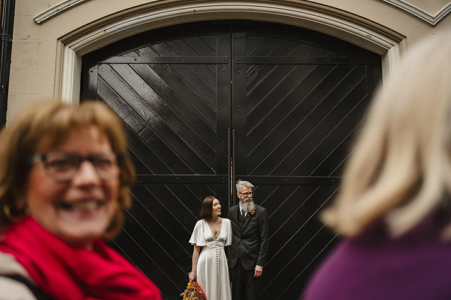  Kathryn and ChrisÕs wedding was supposed to be in Babel rooftop but it burned down 4 days before they were due to get married.  Instead they had their humanist wedding in their own house followed by photos in nearby Ormeau Park and Belfast Cathedral
