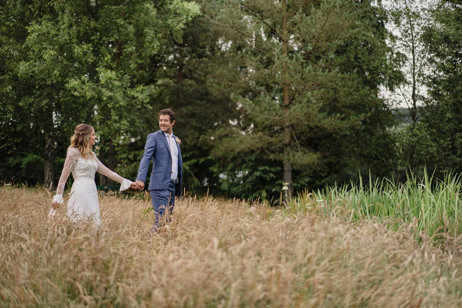  Edel and HughÕs intimate family wedding in Brooklodge at Macreddin Village in County Wicklow.  