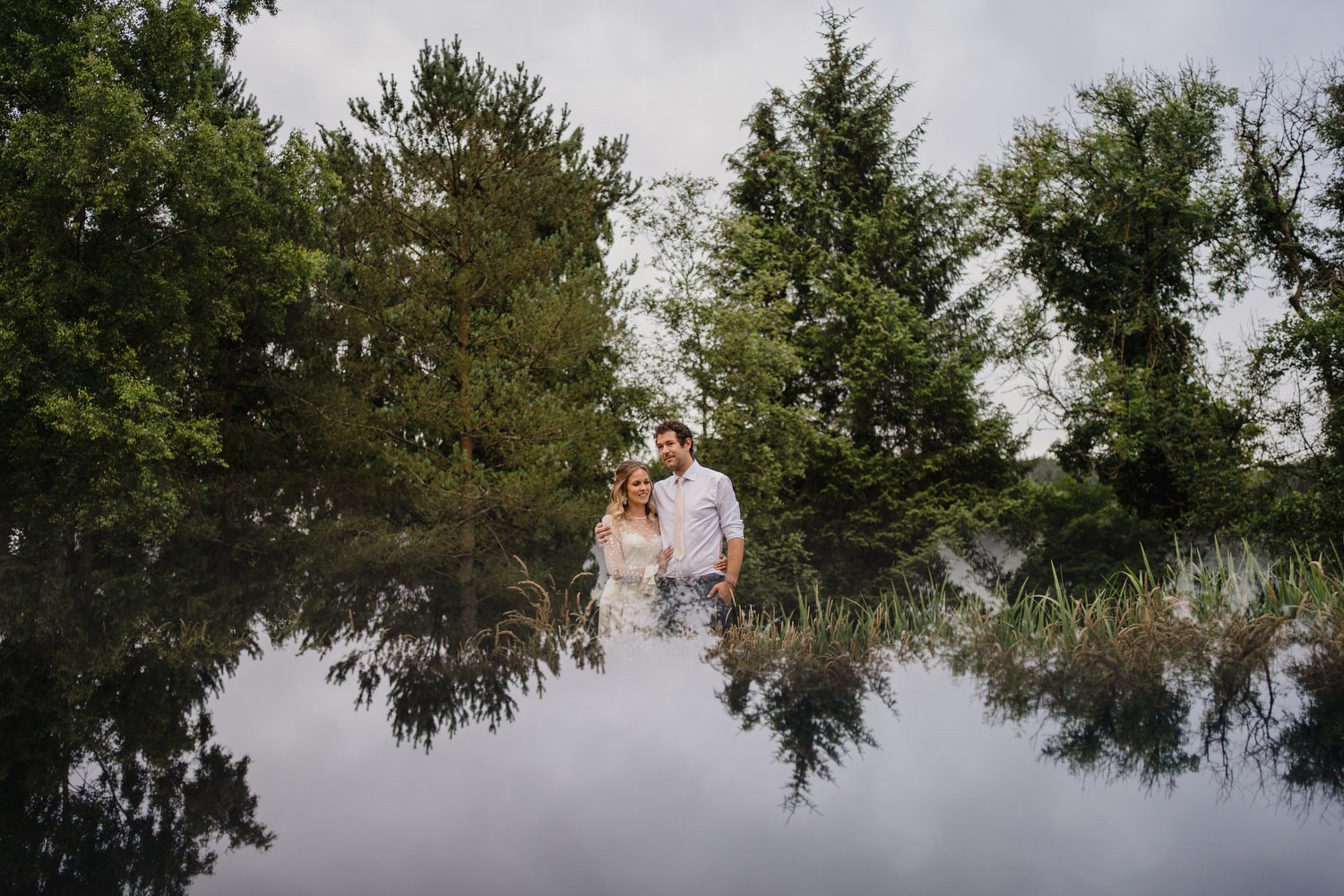  Edel and HughÕs intimate family wedding in Brooklodge at Macreddin Village in County Wicklow.  