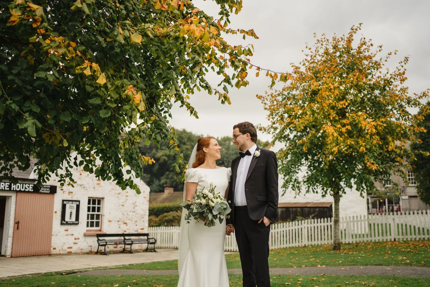  Anna and JoshÕs gorgeous Autumn wedding in Omagh Meeting House at Cultra, with photos afterwards in the Ulster Folk and Transport Museum. The reception was in Cultra House with sparklers, sax and shenanigans! 