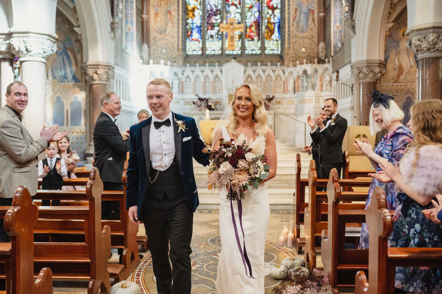  Claire and ChrisÕs gorgeous October wedding in the Carriage Rooms at Montalto estate.  The couple said their vows at the Good Shepherd Church in Belfast before travelling to Ballynahinch for their wedding reception in Montalto estate.  