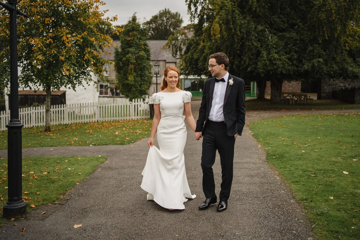  Anna and Josh’s gorgeous Autumn wedding in Omagh Meeting House at Cultra, with photos afterwards in the Ulster Folk and Transport Museum. The reception was in Cultra House with sparklers, sax and shenanigans! 