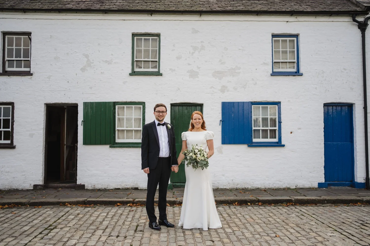  Anna and Josh’s gorgeous Autumn wedding in Omagh Meeting House at Cultra, with photos afterwards in the Ulster Folk and Transport Museum. The reception was in Cultra House with sparklers, sax and shenanigans! 