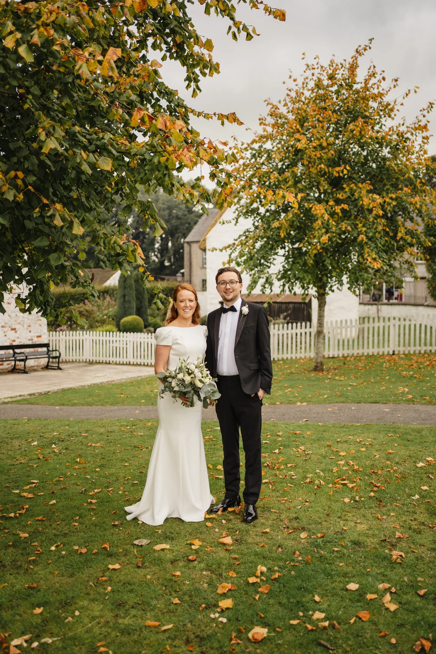  Anna and Josh’s gorgeous Autumn wedding in Omagh Meeting House at Cultra, with photos afterwards in the Ulster Folk and Transport Museum. The reception was in Cultra House with sparklers, sax and shenanigans! 