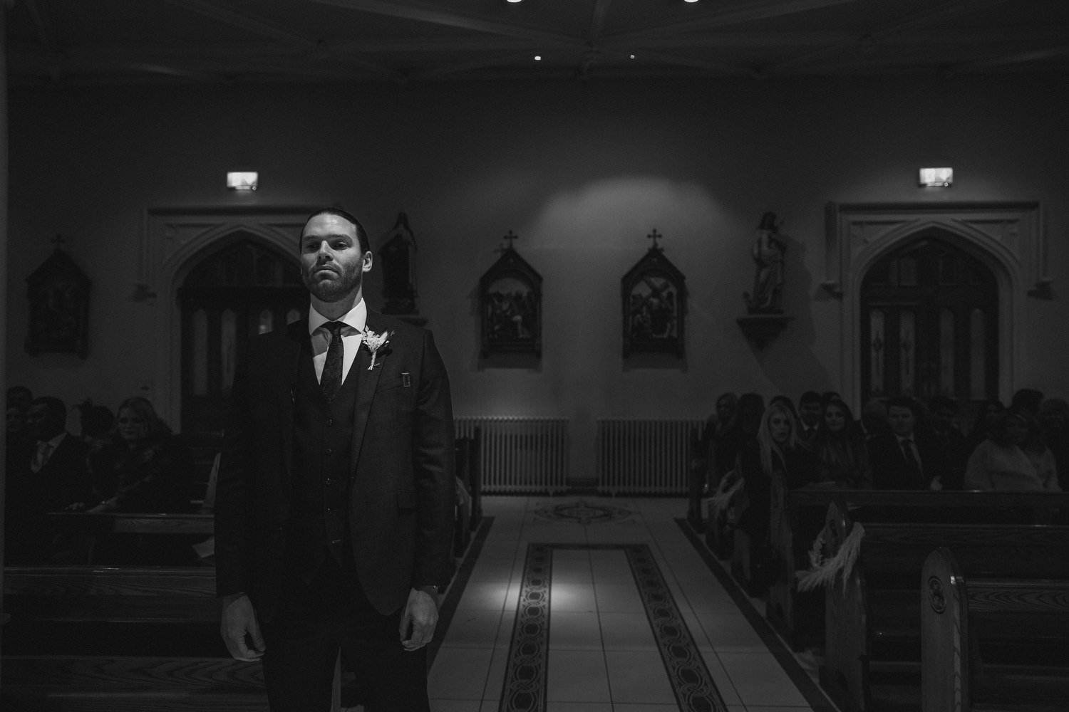  Laura and Matthews wedding in the Muddler’s Club restaurant in Belfast’s Cathedral Quarter. The couple got ready in the Hilton hotel before heading to St.Malachy’s church for their ceremony. Afterwards, we took photos around Cathedral Quarter before